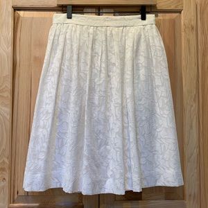 J Crew Full Knee Length Skirt White Burnout